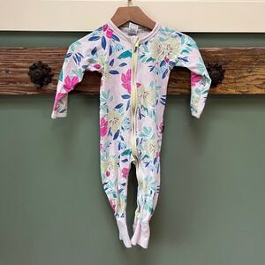 Bonds‎ Wondersuit Baby 12-18 Months Floral Long Sleeve Two-Way Zip Romper Size 1
